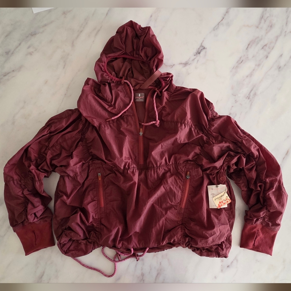 Free People Movement Happy Camper Ruched Jacket Wind Breaker Pullover - Picture 6 of 14